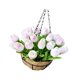 thumbnail image 5 of Cesta colgante con flores artificiales, plantas colgantes artificiales, maceta decorativa versátil y romántica con cadena para patio o terraza., 5 of 8