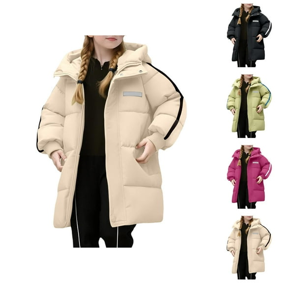 Kids Winter Coat Kids Winter Clothes Girls Down Winter Jacket for Kids Long Hooded Coat Warm Windproof Outerwear Casual Fashion Children's Jacket Ideal for Outdoor and Leisure Activities