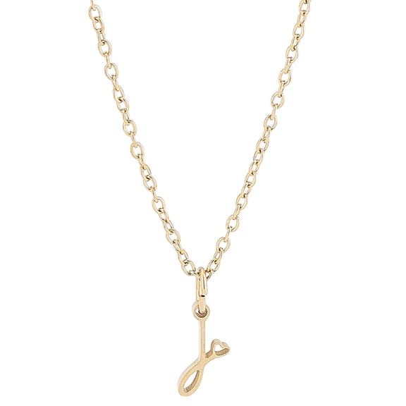 Dainty Golden Initial Necklace for Women Handwriting Style Letter J Necklace 18 inch Tiny Heart Initial Necklace