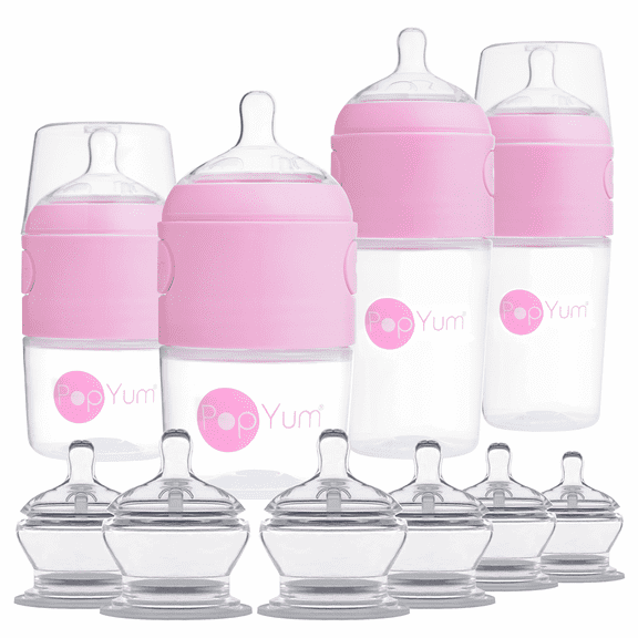 PopYum Pink Formula Making Baby Bottle Nipple 10 Piece Bundle