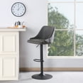 thumbnail image 2 of Sylmar Height Adjustable Stool in Charcoal Faux Leather, 2 of 9