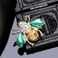 thumbnail image 1 of Versatile Crystal Bee Brooch Fashion Drip Oil Design, Green, 1 of 6