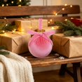 thumbnail image 5 of Eolstice Velvet Covered Christmas Ball Ornament, With Delicate Bow, Festive Tree Hanging Decoration, Holiday Embellishment Accent, Indoor Christmas Decor, 5 of 6