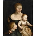 thumbnail image 2 of Hans Holbein The Elder 15x17 Gold Ornate Wood Frame and Double Matted Museum Art Print Titled - Portrait of the Artist's Wife with the Two Oldest Children, Around 1528, 2 of 4