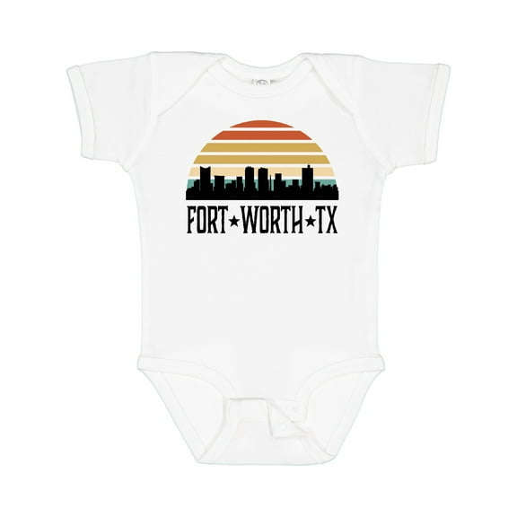 Inktastic Fort Worth Texas Skyline Retro Boys or Girls Baby Bodysuit