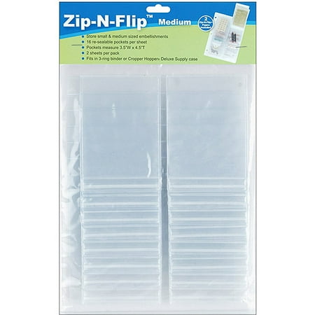 Cropper Hopper Zip-N-Flip Medium Organizer Sheets, 2/Pkg 8.5X11