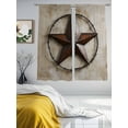 thumbnail image 2 of Texas Star Retro Sheer Curtains for Living Room Bedroom Modern Country Stars Abstract Sheer Curtains 63 Inch Long 2 Panels Set Light Filtering Curtain Window Treatments Drapes for Dining Room, 2 of 6