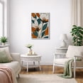 thumbnail image 3 of Framed Canvas Print Abstract Floral Wall Art Boho Botanical Decorative for Living Room Bedroom - 16"x24" WHITE, 3 of 8