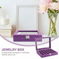 thumbnail image 6 of LAMIRO Wooden Jewelry Storage Boxes Cover Jewelry Organizer Portable 24 Grids Earring Box Rings Display Box for Women Girls (Purple), 6 of 7