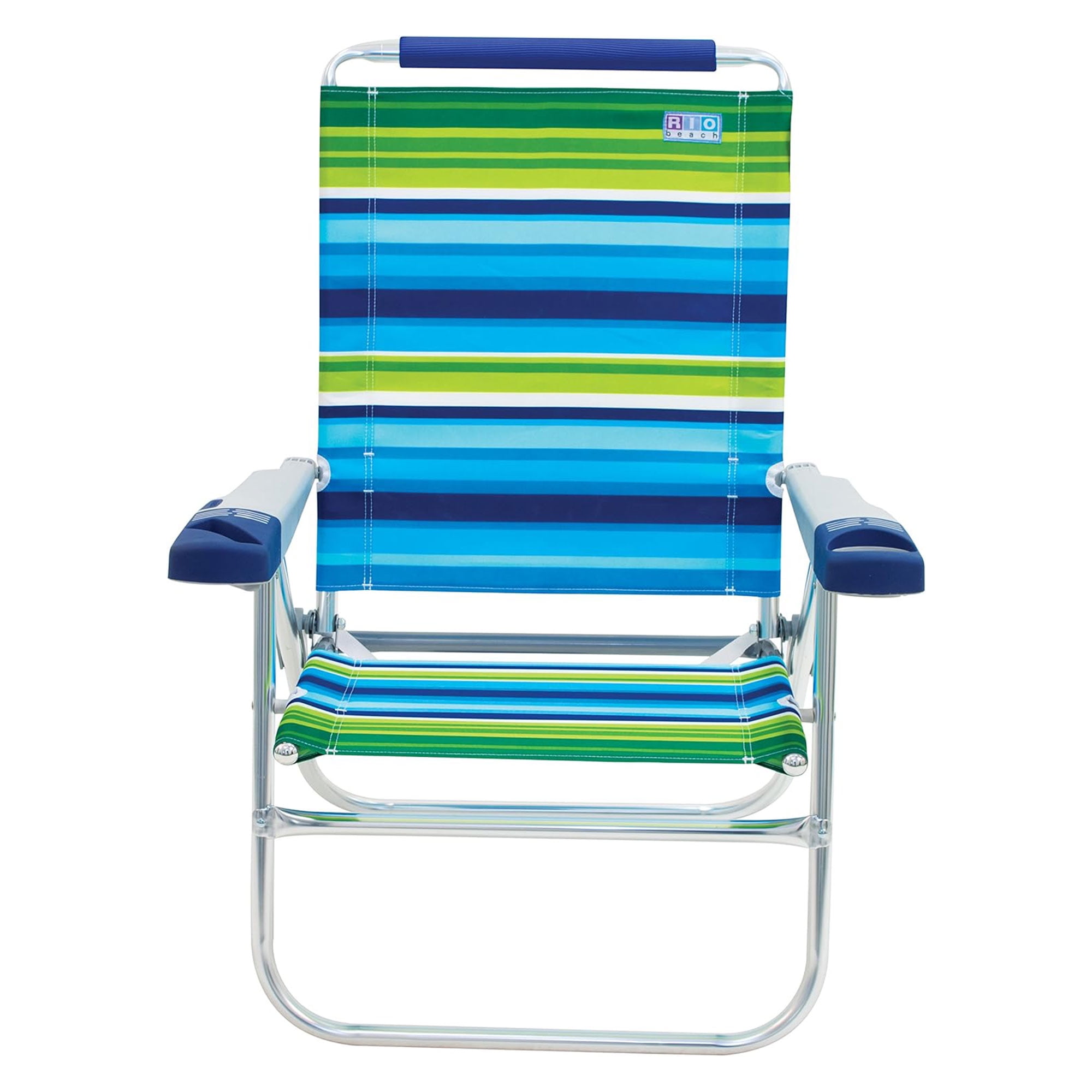 RIO Brands 15 Cushioned Beach Backyard Chair w Aluminum Frame Blue Green