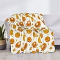 thumbnail image 3 of Honeii Pumpkin Maple Leaves print throw blanket, crafted from cozy cotton flannel, offers versatile home decor as a bedding suitable for all seasons.-60"x50", 3 of 6
