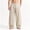 Beige, variant on Mens Big and Tall Linen Pants Wide Leg Baggy Pants Elastic Waist Casual Summer Beach Palazzo Trousers Size M-5XL Beige