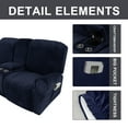 thumbnail image 2 of LiveGo 2 Seater Velvet Recliner Sofa Slipcover with Cup Holders, Stretch Loveseat Recliner Sofa Cover with Console Slate, Slipcover Protector for Living Room, 2 of 14