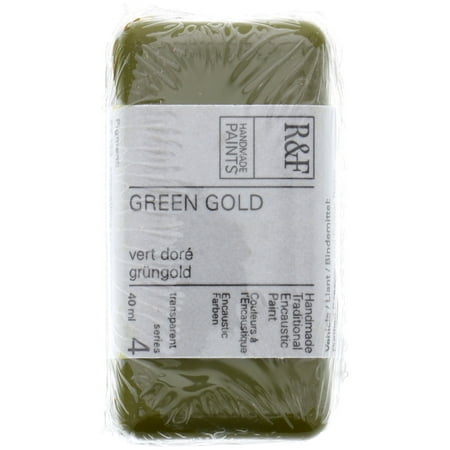 UPC: 0836943000797 | R&F Handmade Paints Encaustic Paint Cake  40ml  Green Gold