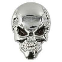 Unique Bargains Metal 3D Skull Bone Shaped Adhesive Car Exterior Decorate Sticker Silver Tone