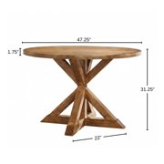Roundhill Furniture Windvale Cross-Buck Base Dining Table, Oak