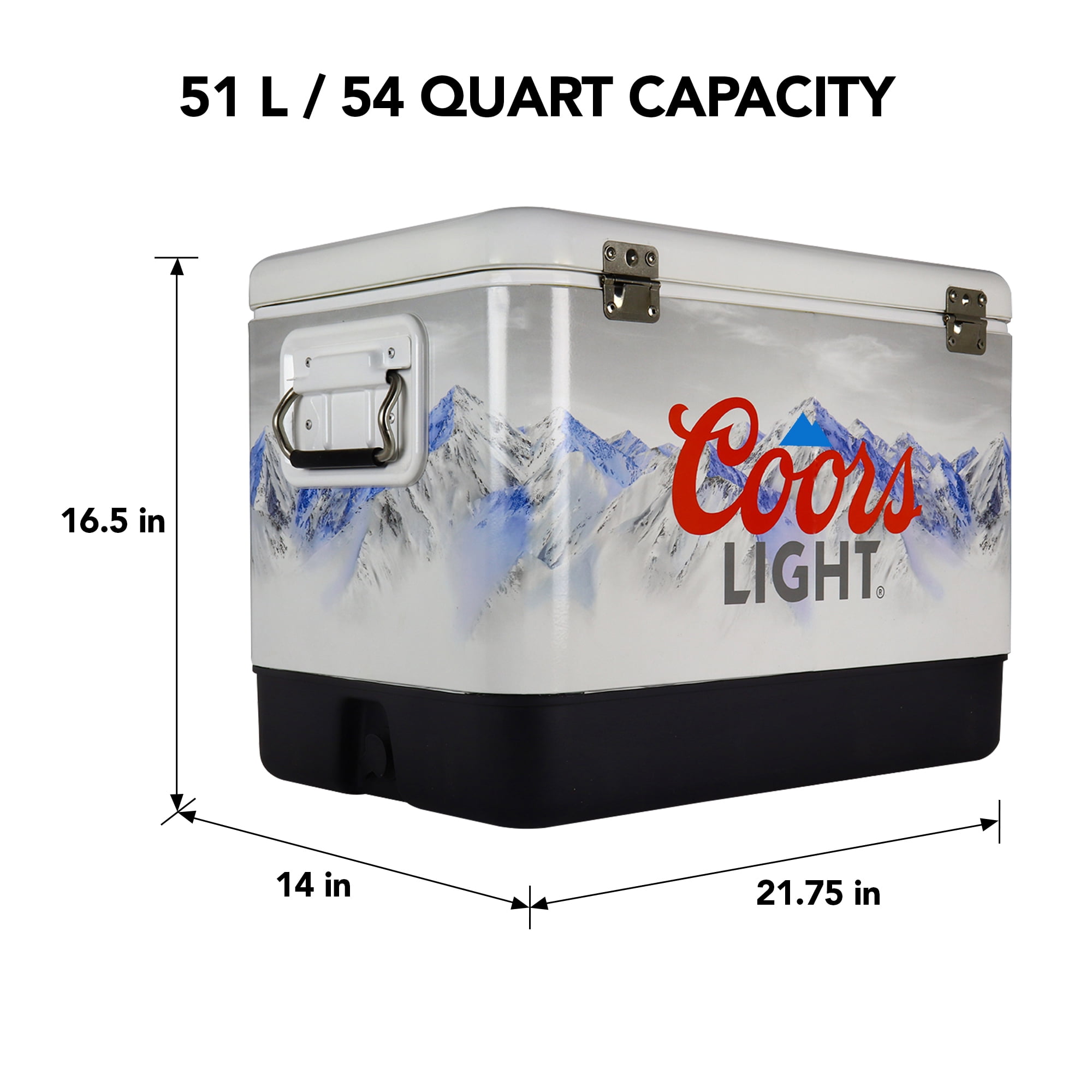 Coors Light Ice Chest Cooler with Bottle Opener, 51L (54 qt), 85 Cans