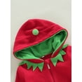 thumbnail image 4 of Infant Baby Girl Boy Christmas Outfit 3 6 9 12 18 Months Stripe Hooded Romper Long Sleeve Zipper Jumpsuits Bodysuits, 4 of 7