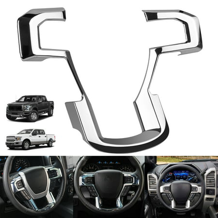 Chrome Steering Wheel Moulding Cover trims Decor Kit 2015-2018 Ford F-150 F150 & 2017 2018 F250 F350 (Best F 150 Trim)