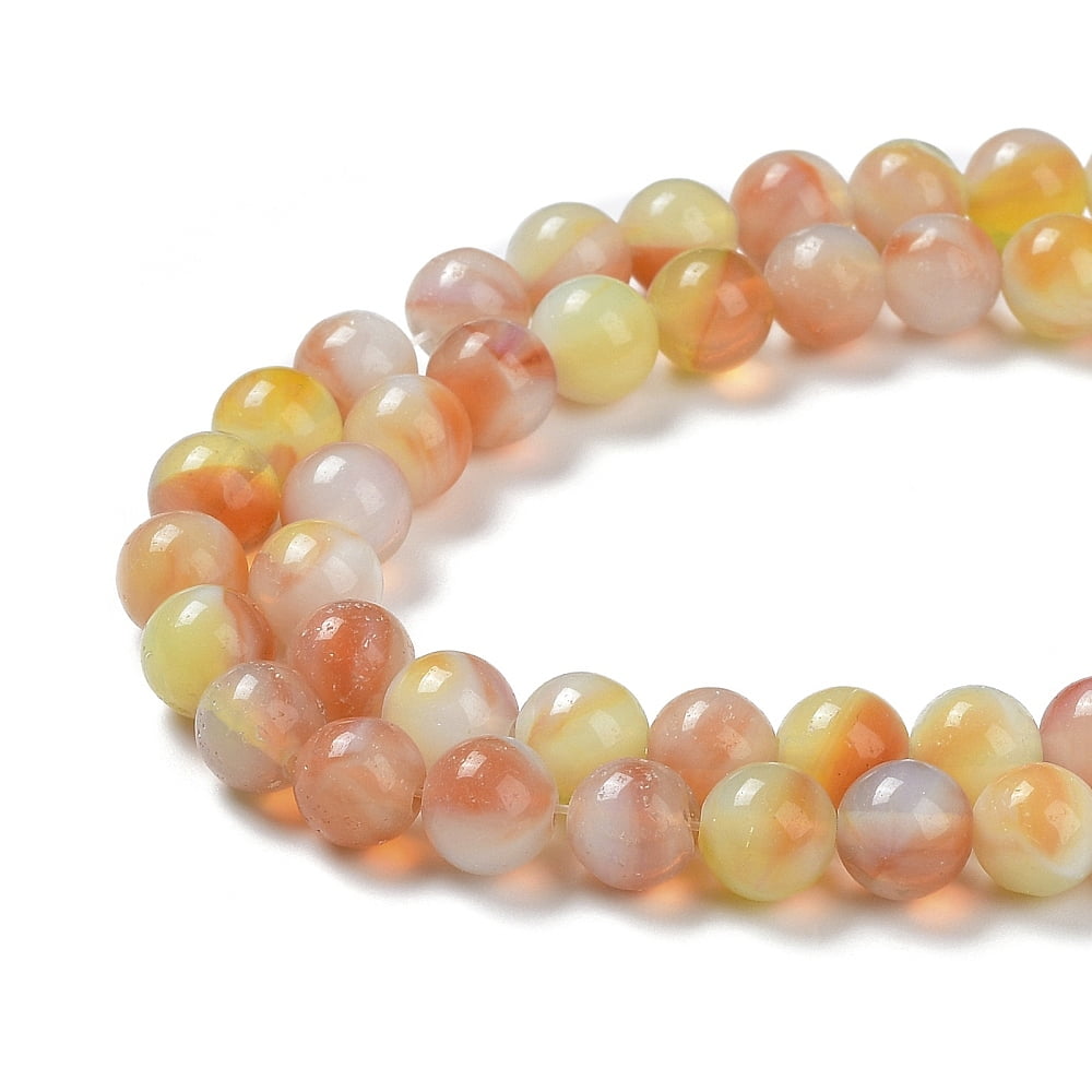 Glass Round Beads Strands Imitation Stones Round Sandy Brown 8~8.5x8mm Hole: 1mm about 46~52pcs/strand 14.17''~15.35''(36~39cm)