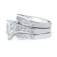 thumbnail image 3 of BERRICLE Sterling Silver Solitaire Wedding Engagement Rings 3 Carat Pear Cut Cubic Zirconia CZ Ring Set for Women, Rhodium Plated Size 8.5, 3 of 18