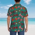 thumbnail image 4 of Balery red and green bow tie Camisas hawaianas de manga corta para hombre, camisas playeras de corte holgado, camisas de vacaciones con botones,Small, 4 of 7