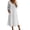 White, variant on Ohufall Women Dresses Cotton Linen Button Crew Neck Long Sleeve Dress Pleated Loose Comfort Casual Maxi Dress
