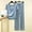 01 Light Blue, variant on YueHuiYing Woman's Leisure Loose Solid Color Round Neck T-shirt Pajamas Pants Cool Homewear Pajama Set