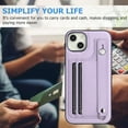 thumbnail image 5 of Nalacover Wallet Case for iPhone 14, Business PU Leather Unique Design Wristband Kickstand Credit Card Holder Slots Shockproof Scratch Resistant Phone Case for iPhone 14,Purple, 5 of 6