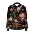 thumbnail image 5 of Enjoytime Light Jackets for Women Floral Printed Long Sleeve Zip Up Coat Fashion Casual Trendy Outerwear Black XL, 5 of 5