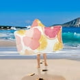 thumbnail image 2 of Yayeee Kids Hooded Towels Toddler Soft Absorbent Beach Bathing Wrap 50" x 23.5", Pink Floral Orange, 2 of 5