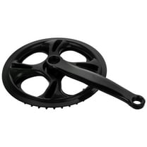Masteelf Mountain Bike Crankset Single Speed 42 Tooth Black Carbon Steel for Sports Enhanced Efficiency Smooth Riding
