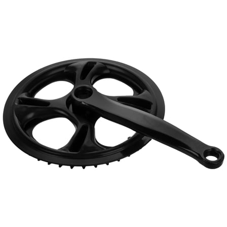 Masteelf Mountain Bike Crankset Single Speed 42 Tooth Black Carbon Steel for Sports Enhanced Efficiency Smooth Riding