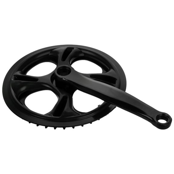 Masteelf Mountain Bike Crankset Single Speed 42 Tooth Black Carbon Steel for Sports Enhanced Efficiency Smooth Riding