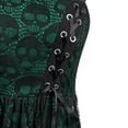thumbnail image 3 of Gothic Dress for Women Steampunk Embroidered High Low Dress Sleeveless Cami Retro Dress Vintage Lace up Corset Dresses, 3 of 5