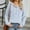 Light Blue, variant on Oplxuo Button Down Hoodies for Women Ribbed V Neck Loose Solid Color Long Sleeve Casual Pullover Hooded Sweatshirt Tops