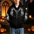 thumbnail image 2 of Mens Hoodies Long Sleeved Print Full Zip Up Hoodie Sweatshirt with Pocket Cozy Outfits Pullover, 2 of 5