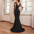 thumbnail image 3 of Oplxuo Elegant Mermaid Maxi Evening Dresses for Women Lace Appliques Embroidered Mesh Long Sleeve Formal Party Cocktail Dress, 3 of 6