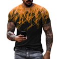 thumbnail image 2 of 3D Flame Print Gradient Color Men T-shirt Quick Drying Short Sleeve O-neck Tee Shirt Pullover Top, 2 of 8