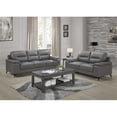thumbnail image 5 of Pemberly Row Leather Match Loveseat in Dark Gray, 5 of 7