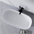 thumbnail image 3 of JERFIT 51 Inch Modern Freestanding Soaking Bathtub, Solid Surface Resin Stone Tub with Overflow Drain, Non-Slip Matte White Finish for Bathroom, 3 of 9