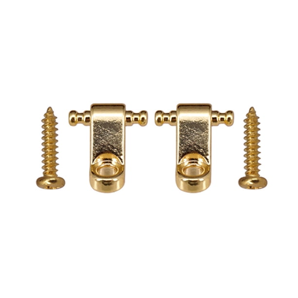 Btafrte Hebilla Retención Cuerda Guitarra Eléctrica 2 Uds Con Tornillos para Guardabarros (dorado)