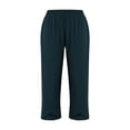 thumbnail image 2 of Musuos Women Casual Wide Leg Pants Cotton Linen Capri Cropped Baggy Pants e Trousers, 2 of 9