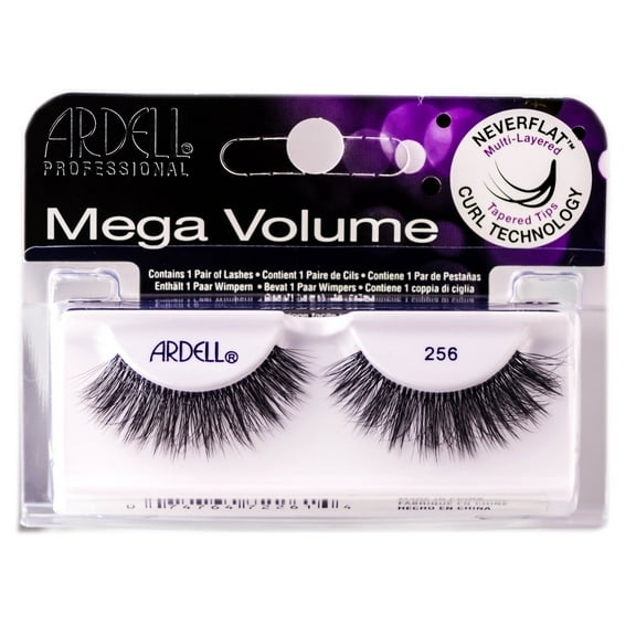 256 , Ardell Professional Mega Volume Lashes , Hair Scalp Skin Body - Pack of 1 w/ SLEEK Teasing Comb