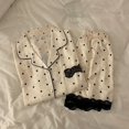 thumbnail image 1 of Pijamas finos de seda de hielo de alta gama de Corea para verano, cárdigans estampados, ropa de casa, ropa de estar a la moda, pijamas de seda para mujeres jóvenes., 1 of 6