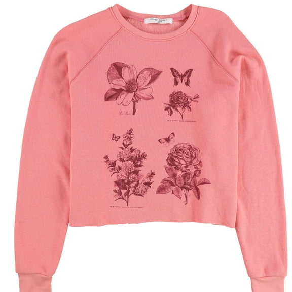 Project Social T Womens Les Fleurs Sweatshirt, Pink, Small