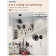 thumbnail image 4 of Lokivas 16in Wall Mount Fan with Remote Control, Small Reversible Fan with Plug in Cord, 6 Speed, Adjustable Tilt, for Garage, Gym, Black, 4 of 7
