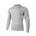 thumbnail image 7 of ZVAVZ Mens Stand Collar Athletic Shirt Long Sleeve Slim Fit T-Shirts Crew Neck Gym Workout Tee Shirt Bodybuilding Running Tops Gray XL, 7 of 7