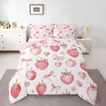thumbnail image 1 of Erosebridal Ensemble de Literie Kawaii Fraise pour Tout-Petit, Couette de Rêve avec Nœud Papillon, Rose, Réversible 2 Pcs, 1 of 7
