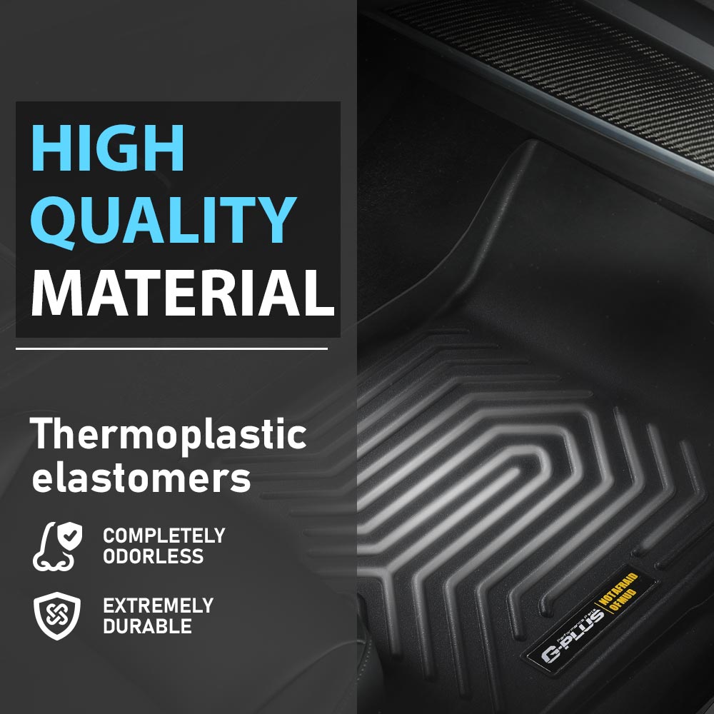 Floor Mats & Cargo Liner Fit for Tesla Model Y 2020-2024 5-SEAT (NOT for 7-SEAT) TPE All Weather Custom Fit Cargo Trunk Backrest Liners 1st & 2nd & 3rd Row 9PCS Black